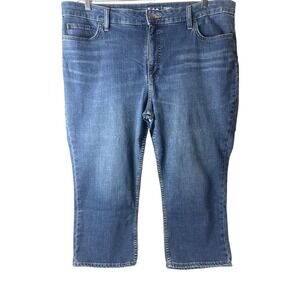 Lee Regular Fit Capri Jeans Womens 20M Blue Mid Rise Stretch Denim Cropped Pants